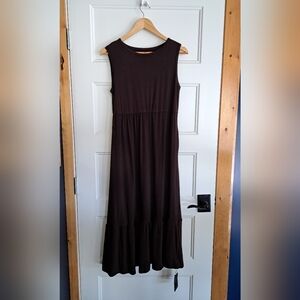 Sleeveless Brown Midi Dress - Classic Women’s Summer Dress